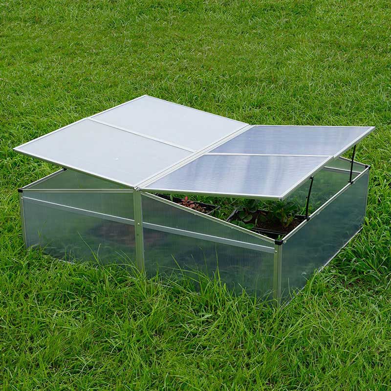 Does double mini greenhouse have anchoring options to secure it against strong winds?